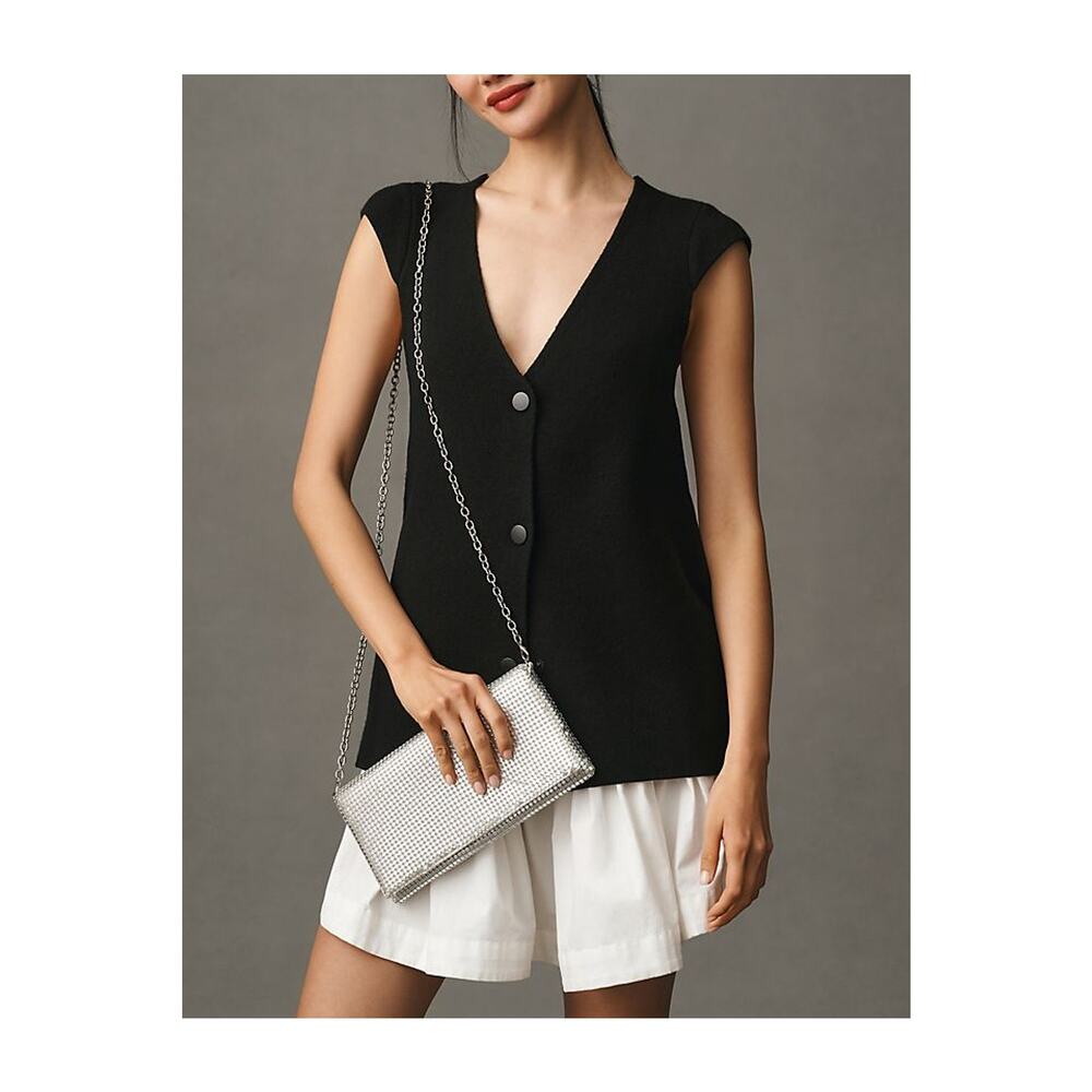 Anthropologie 'The Willa' Black Oversized Sweater Vest Size 2X - NWT